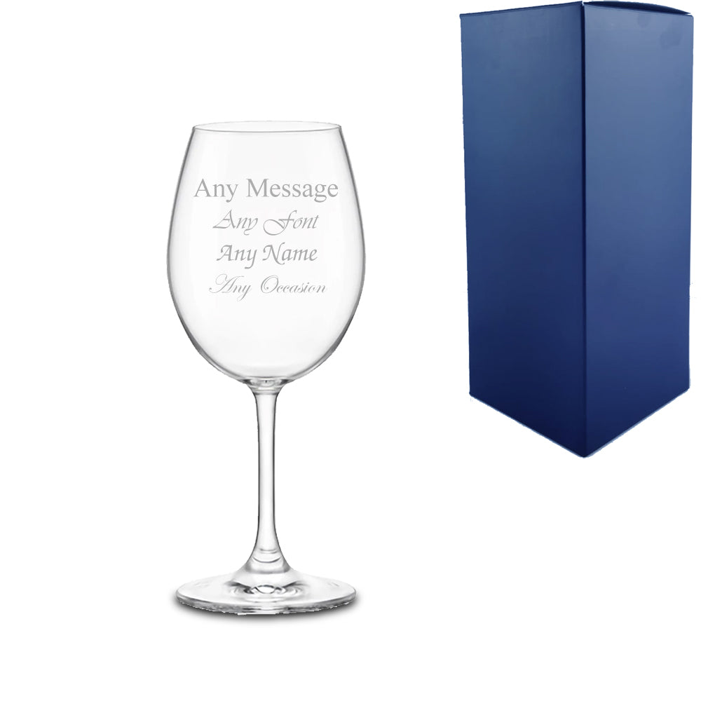 Engraved Wine Glass with Premium Satin-Lined Gift Box for Any Occasion