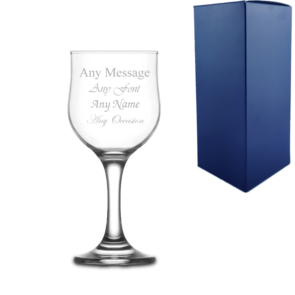 Personalised Engraved Wine Glass - Custom Message, Name or Design Premium Glassware