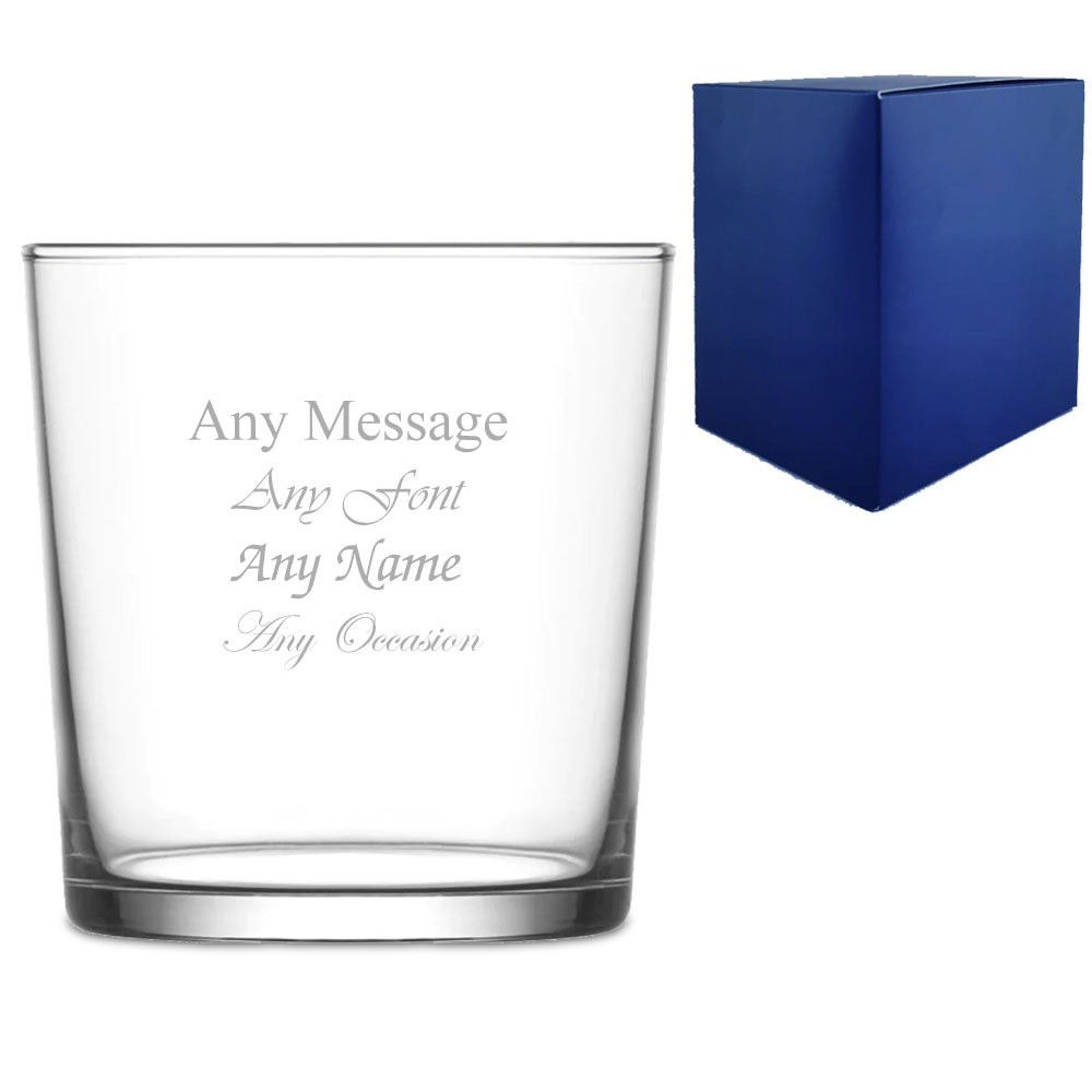 Engraved Whisky, Brandy and Tumbler Glasses Collection - Ridged, Bubble, Snifter
