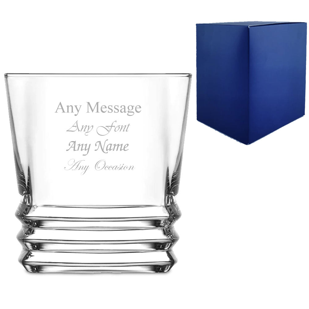 Engraved Whisky, Brandy and Tumbler Glasses Collection - Ridged, Bubble, Snifter