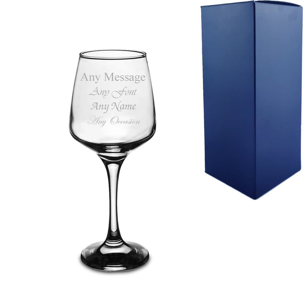 Engraved Wine Glass with Personalized Message Elegant Gift Presentation Keepsake