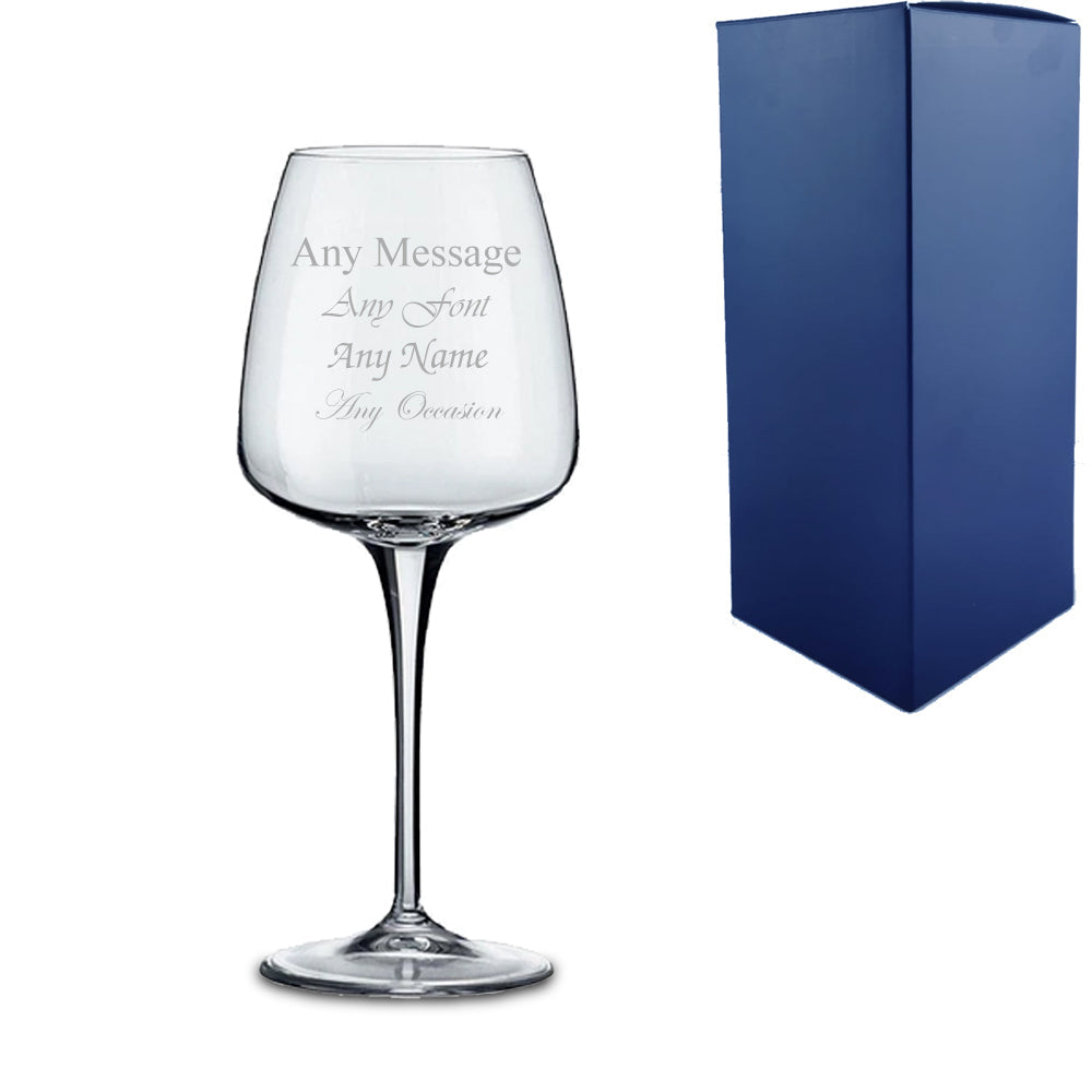 Personalised Engraved Wine Glass - Custom Message, Name or Design Premium Glassware