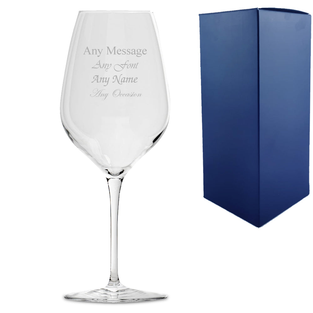Personalised Engraved Wine Glass - Custom Message, Name or Design Premium Glassware