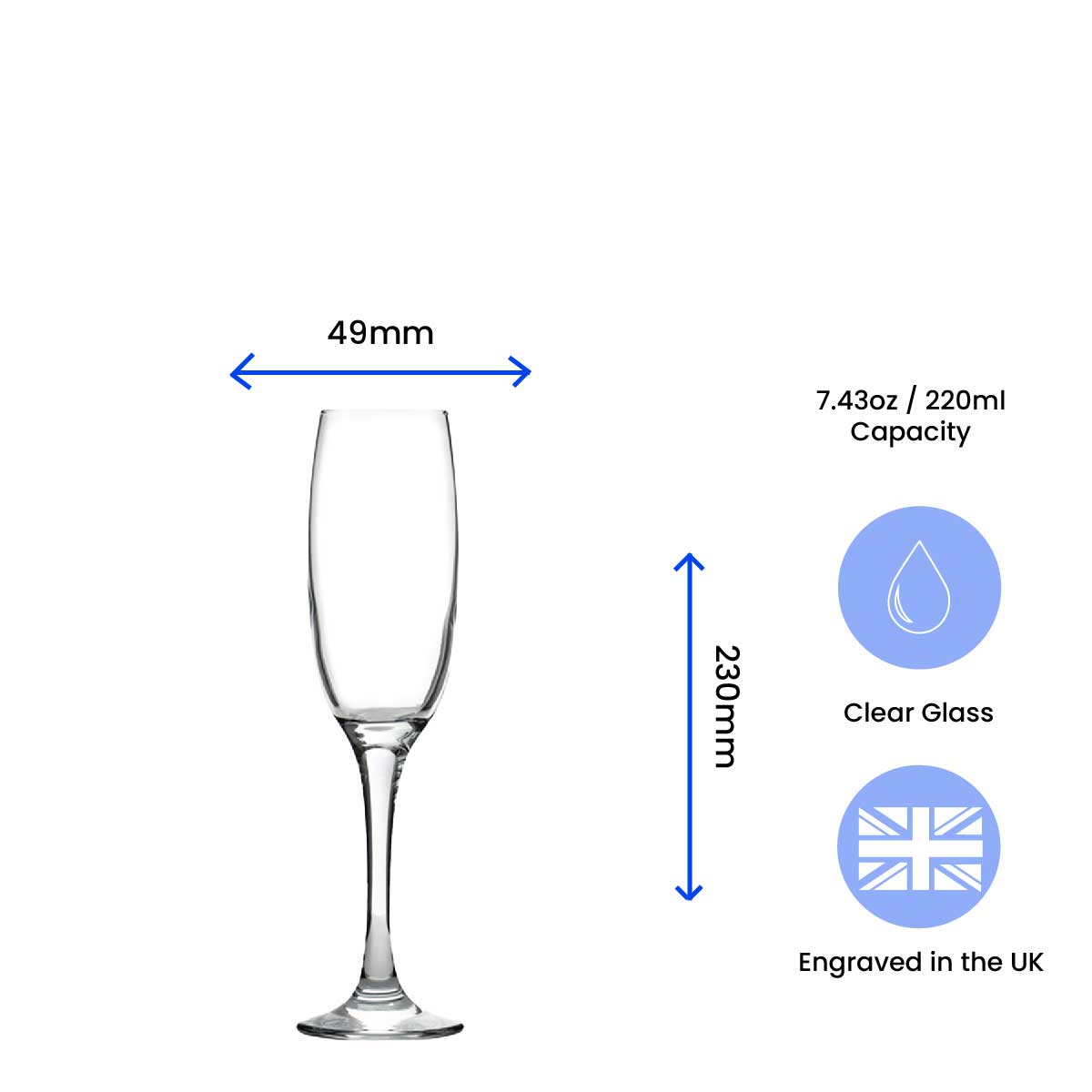 Engraved Wedding champagne flute, Gift Boxed