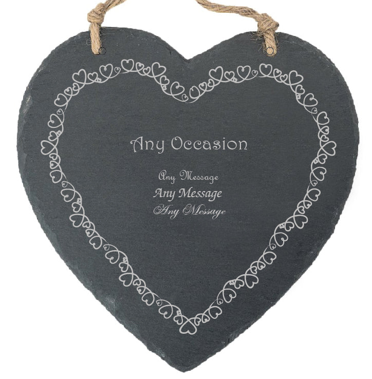 Personalised engraved Memo Board - Heartstring Border