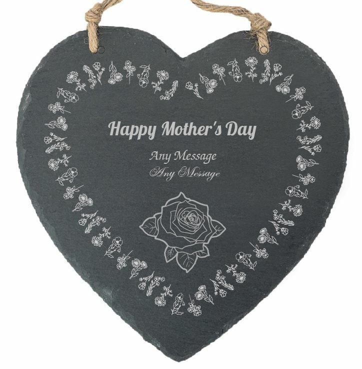 Personalised engraved Mothers Day, Rose Memo Board - Wildflower Border