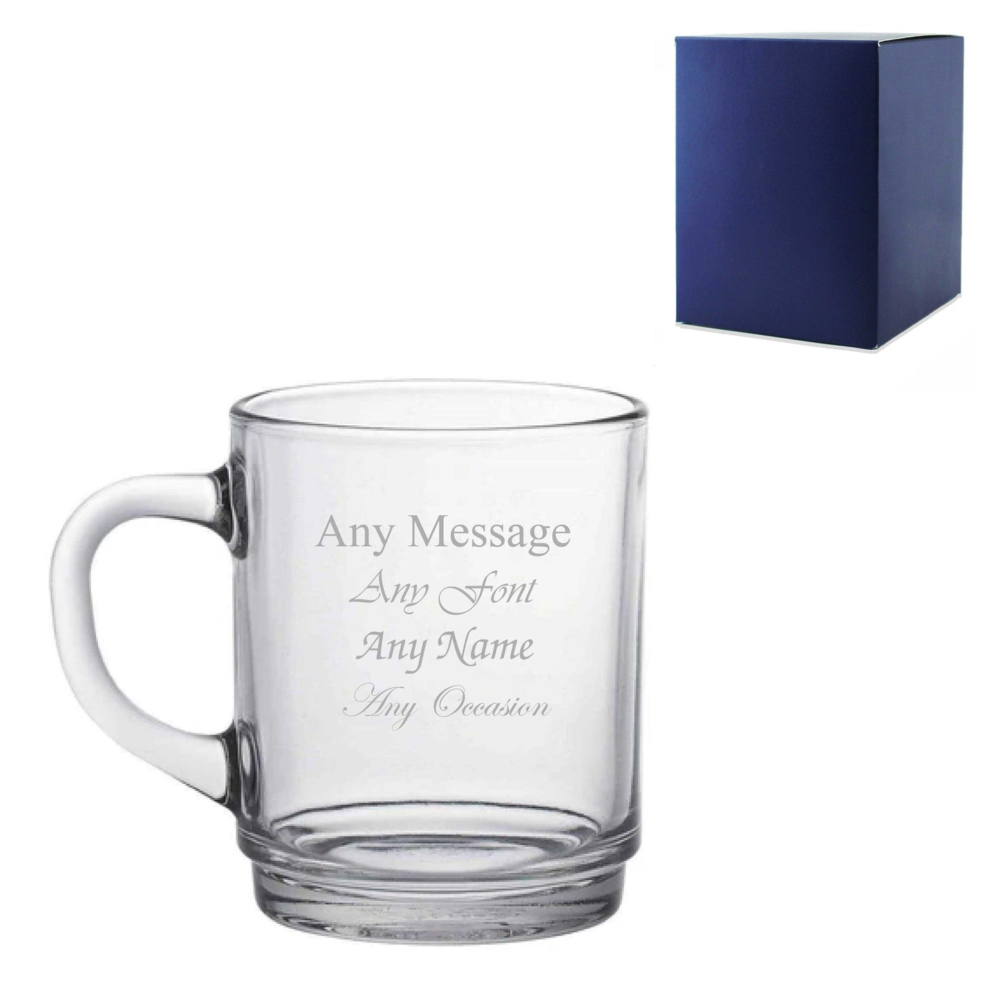 Personalised Engraved Coffee Tea Glass Cup Mug Birthday Gifts For Him Her