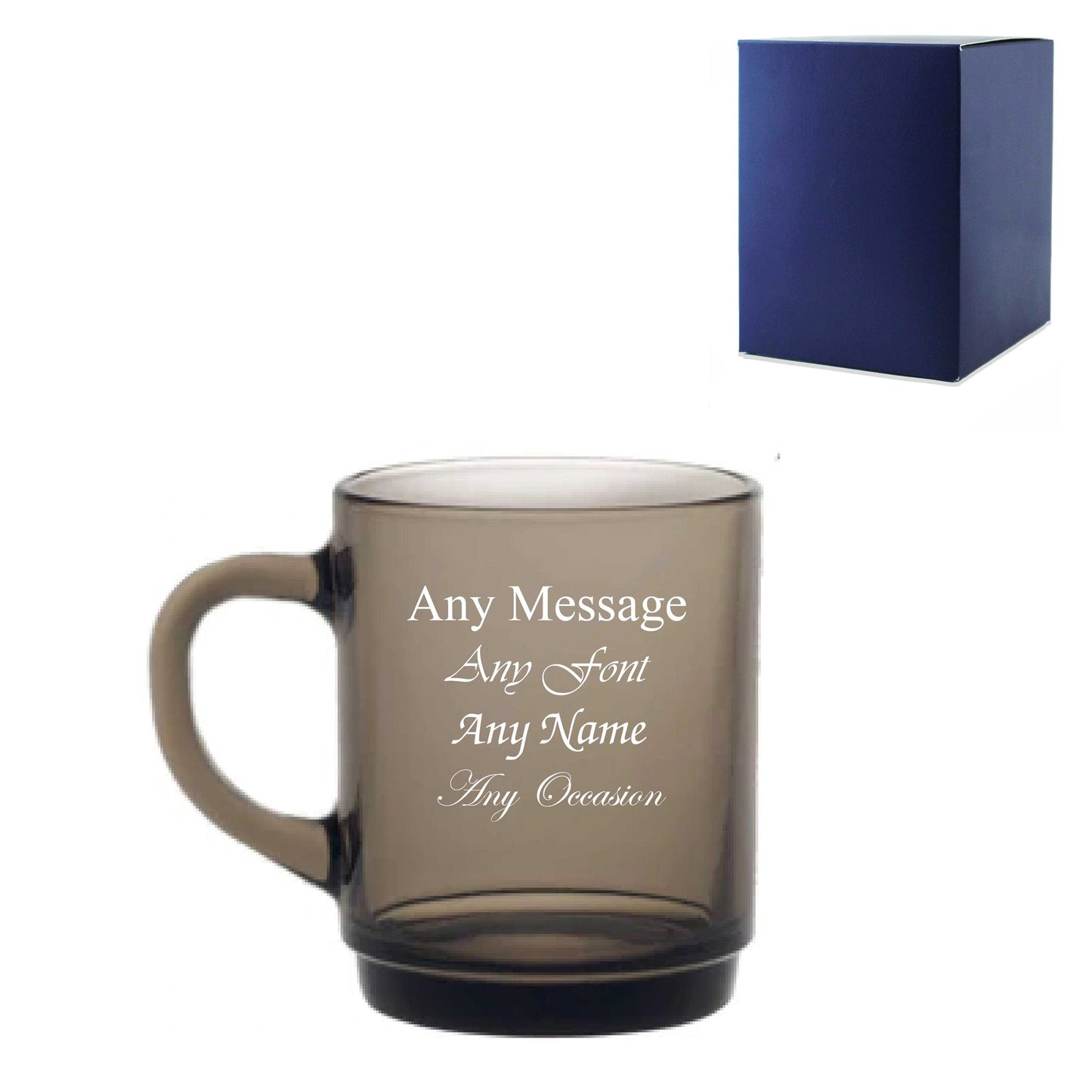 Personalised Engraved Coffee Tea Glass Cup Mug Birthday Gifts For Him Her