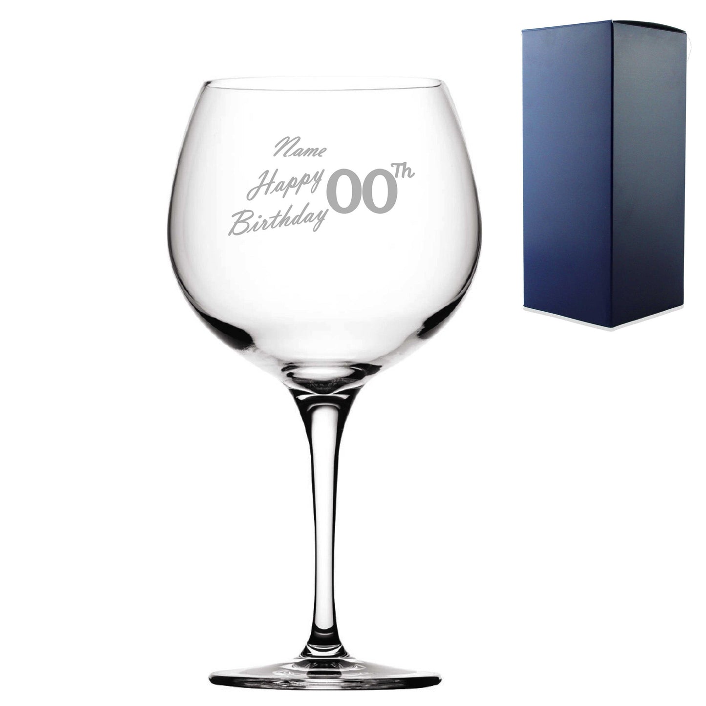 Engraved  Primeur Balloon Happy 20,30,40,50... Birthday Handwritten, Gift Boxed