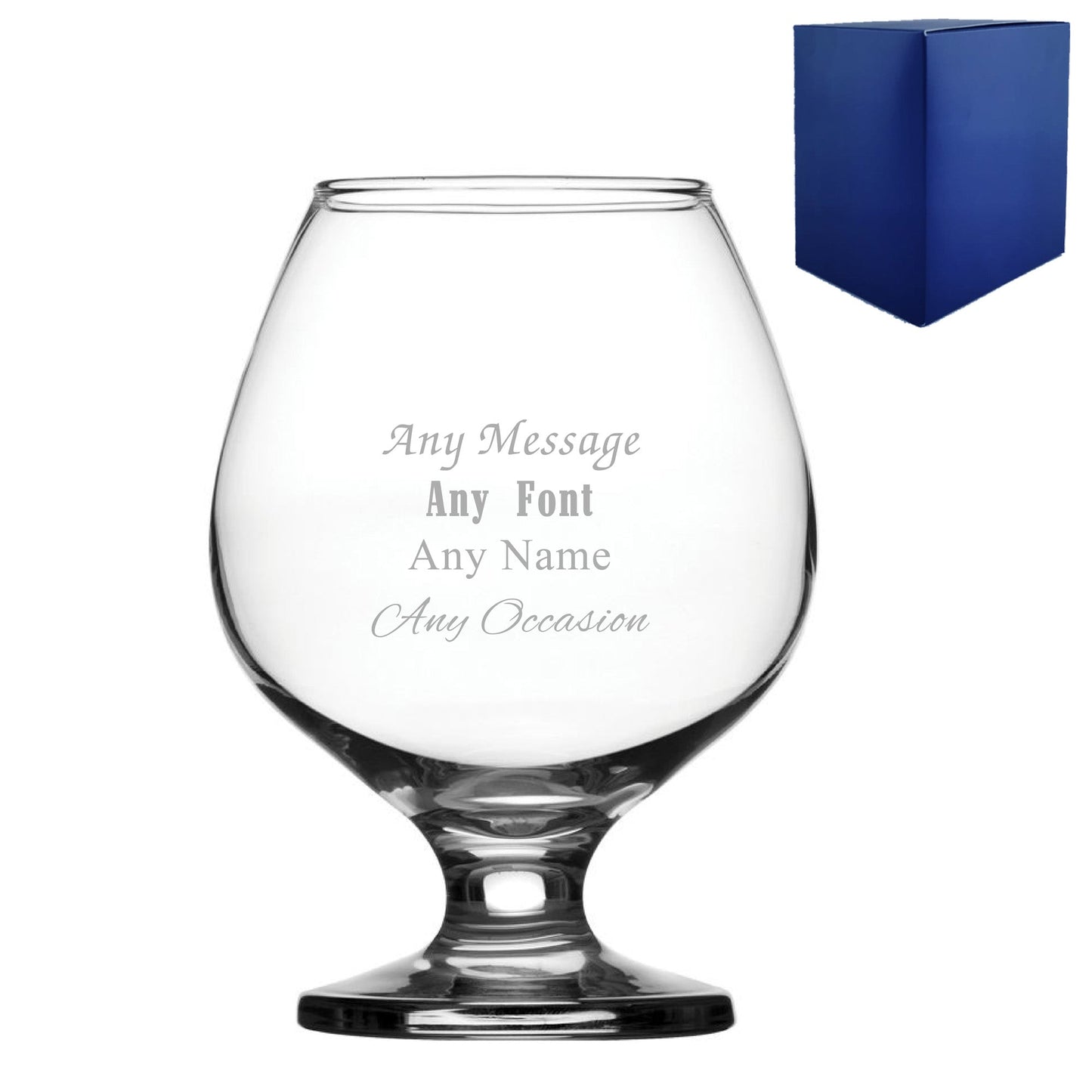 Engraved Whisky, Brandy and Tumbler Glasses Collection - Ridged, Bubble, Snifter