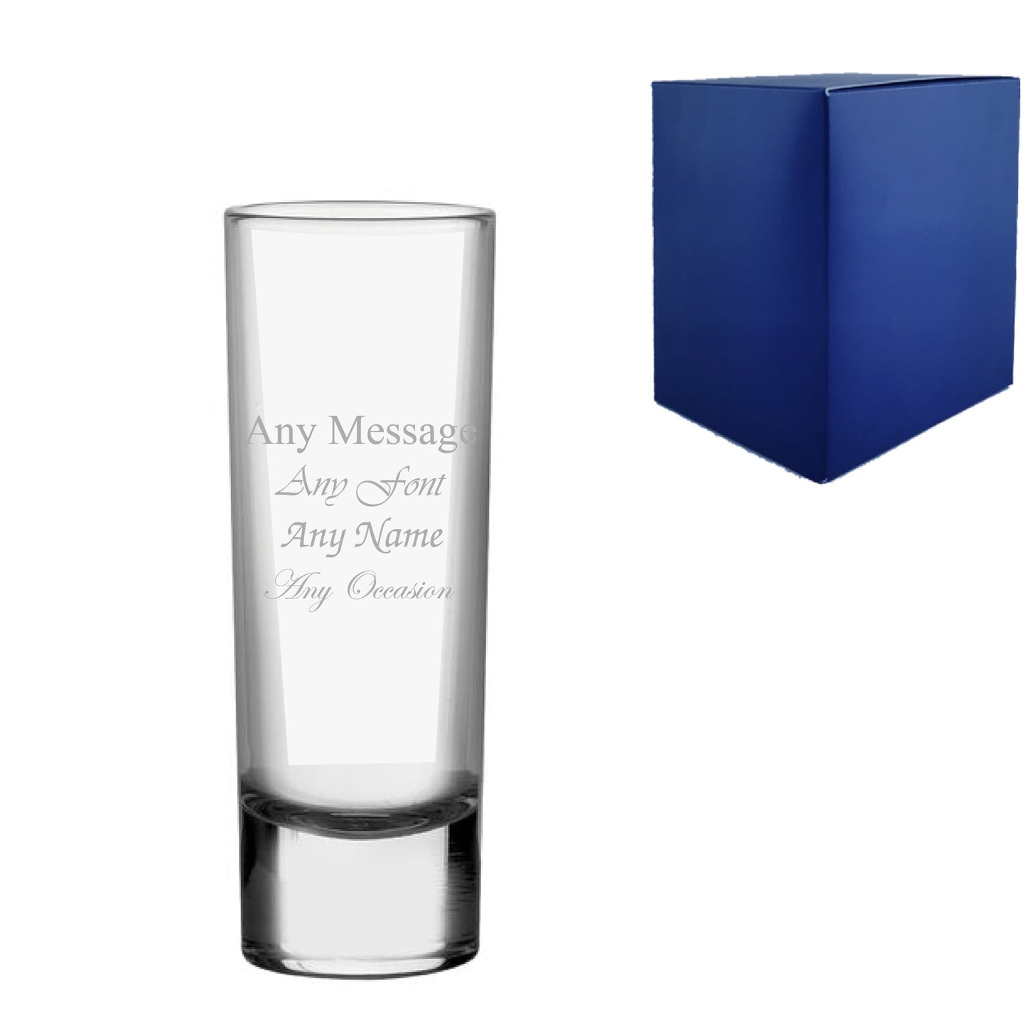 Engraved Tall Vodka Shot Glass, 2oz/59ml, Any Message