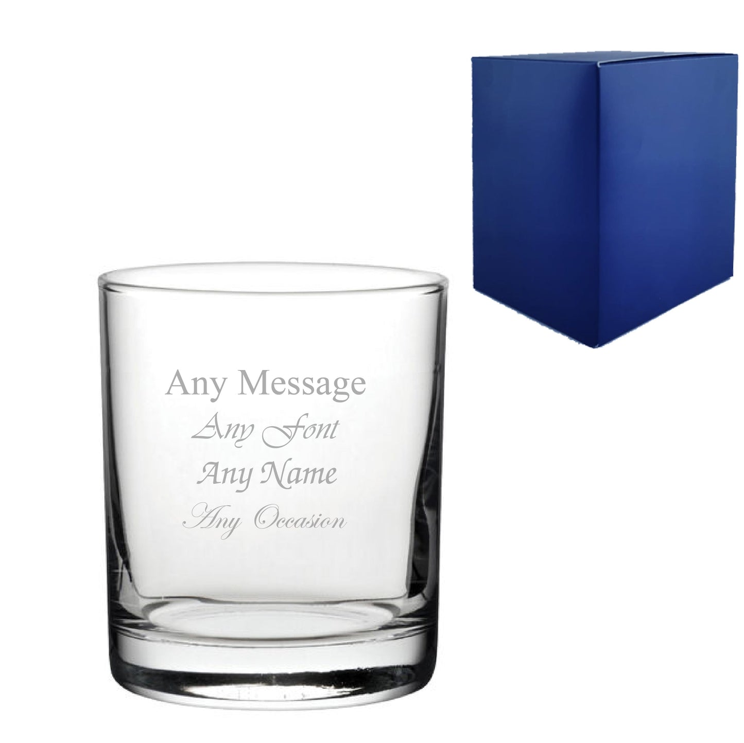 Engraved Whisky and Whiskey Glasses Collection with Gift Box, Any Message Personalization