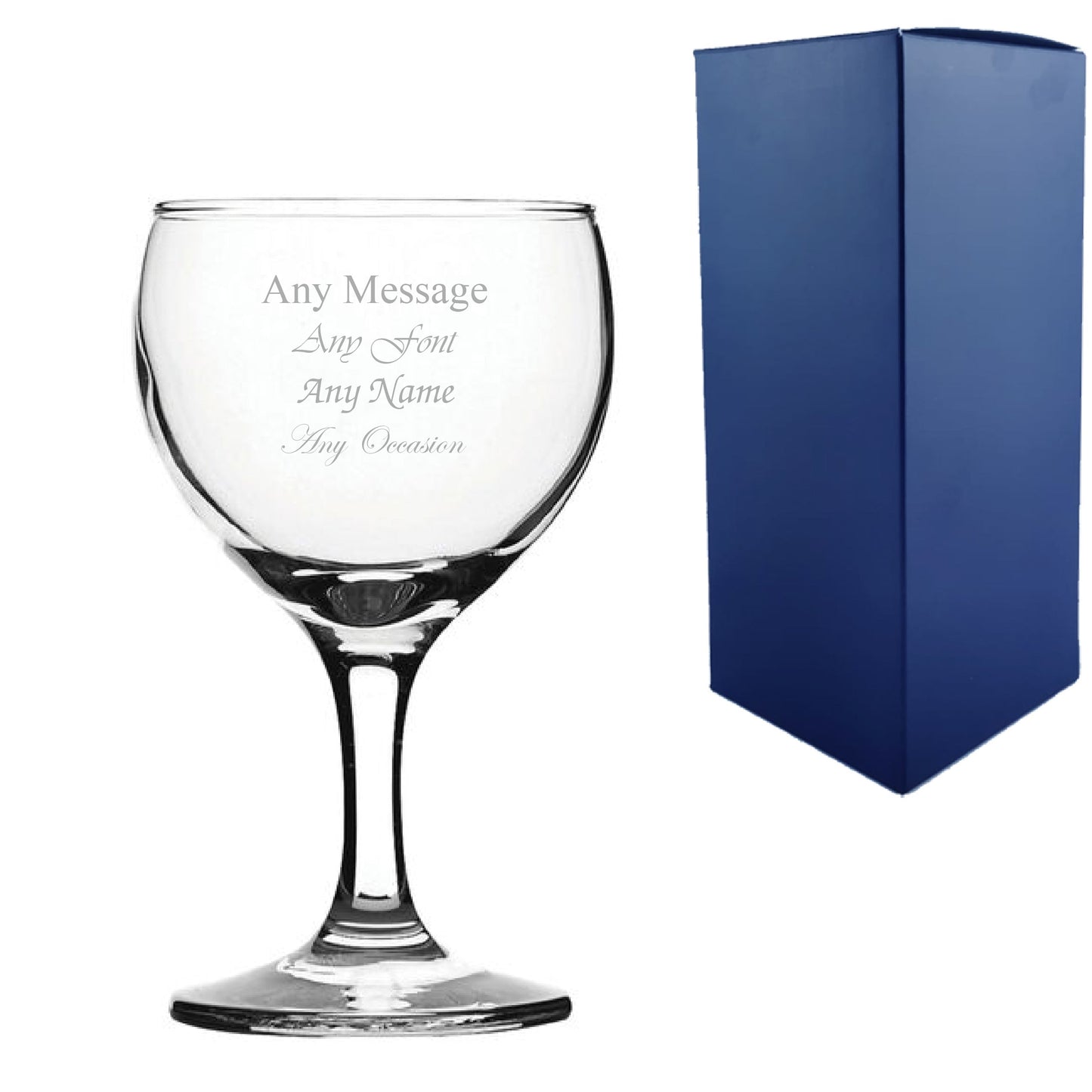 Personalised Engraved Wine Glasses, Custom Name or Message, Classic & Modern Styles