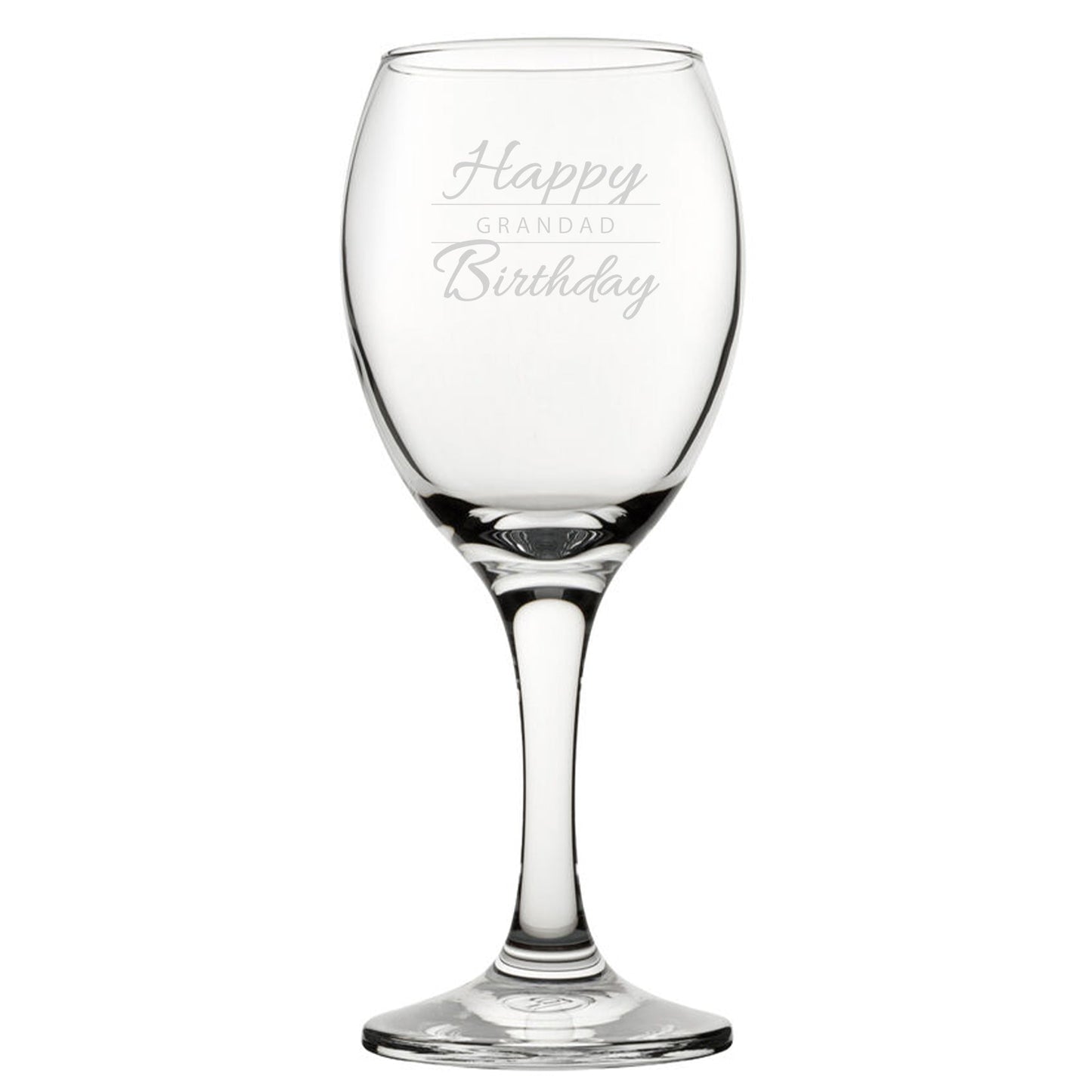 Happy Birthday Grandad Modern Design - Engraved Novelty Wine Glass