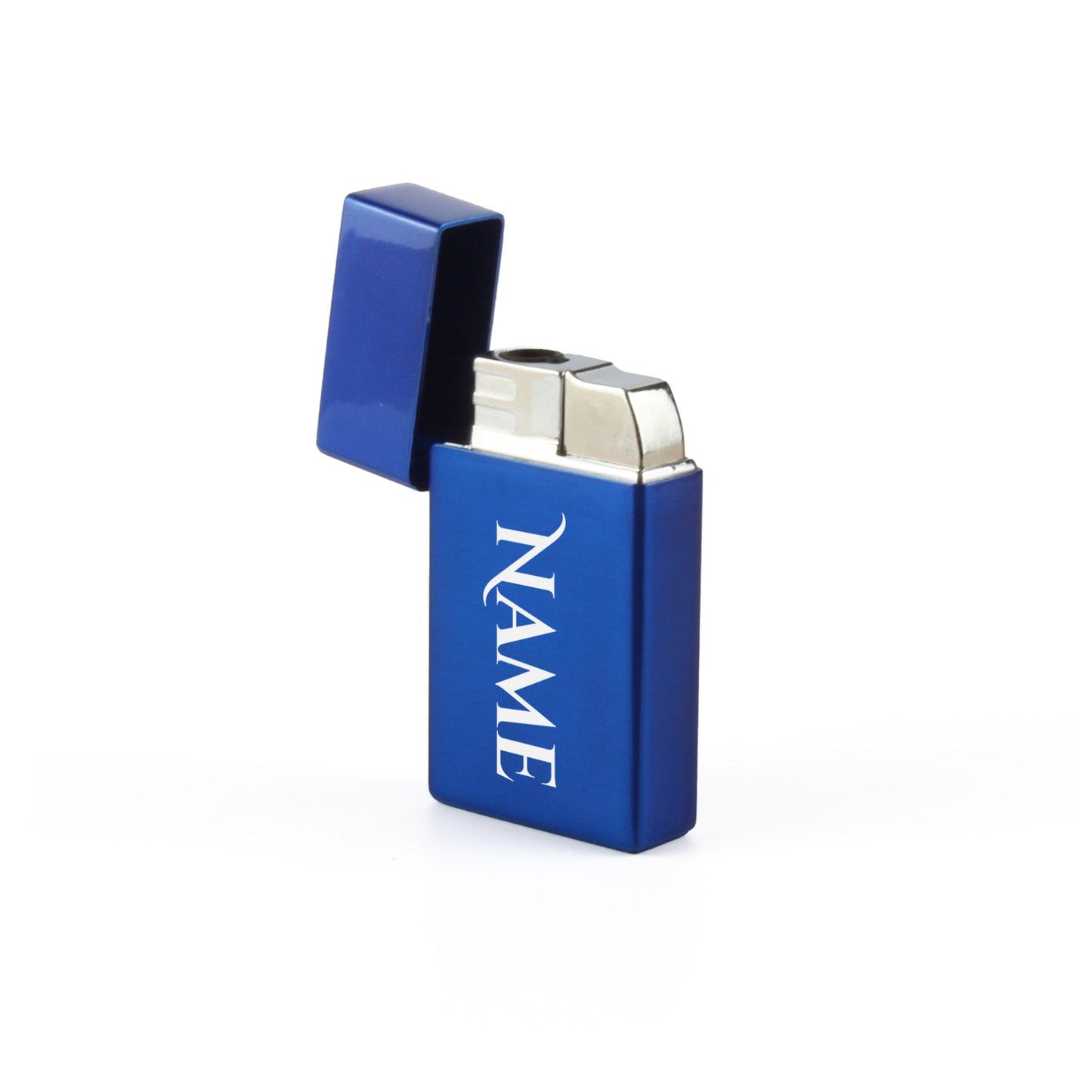 Engraved Jet Gas Lighter Blue Any Name Gift Boxed