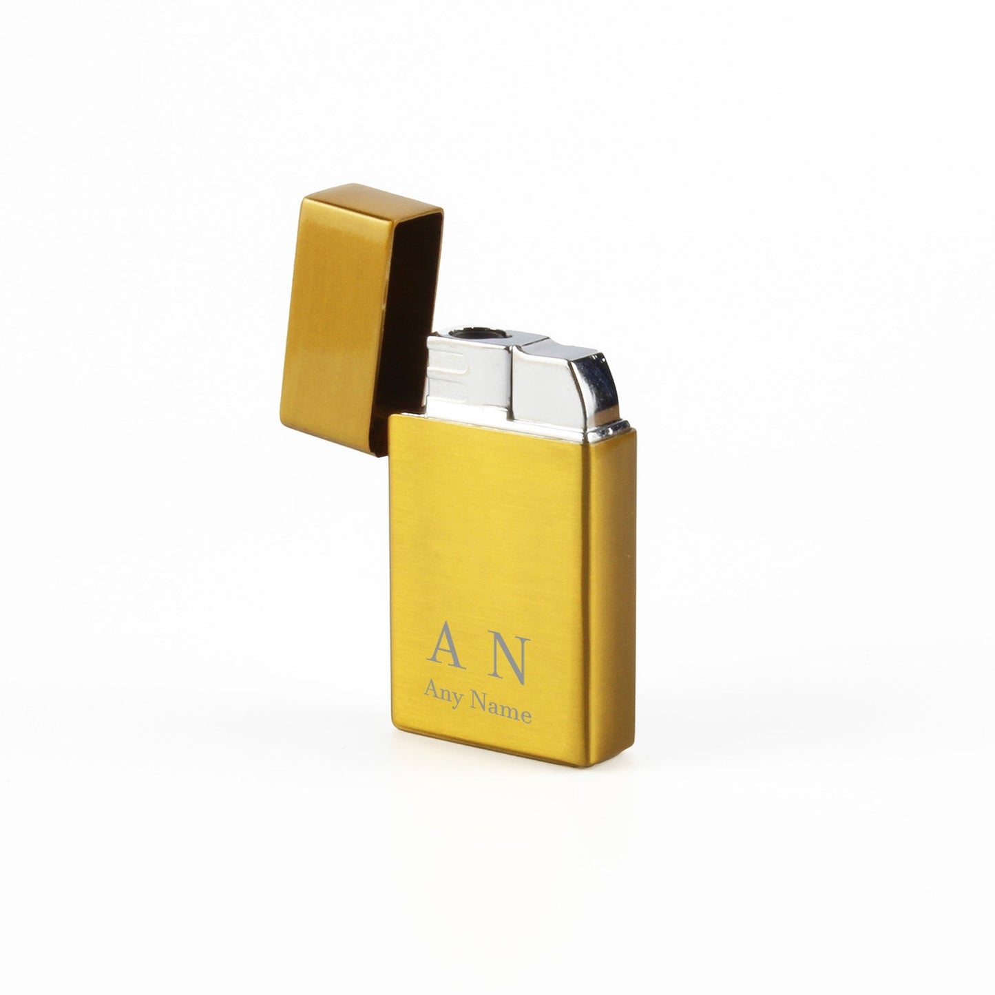 Engraved Jet Gas Lighter Gold Initials Gift Boxed