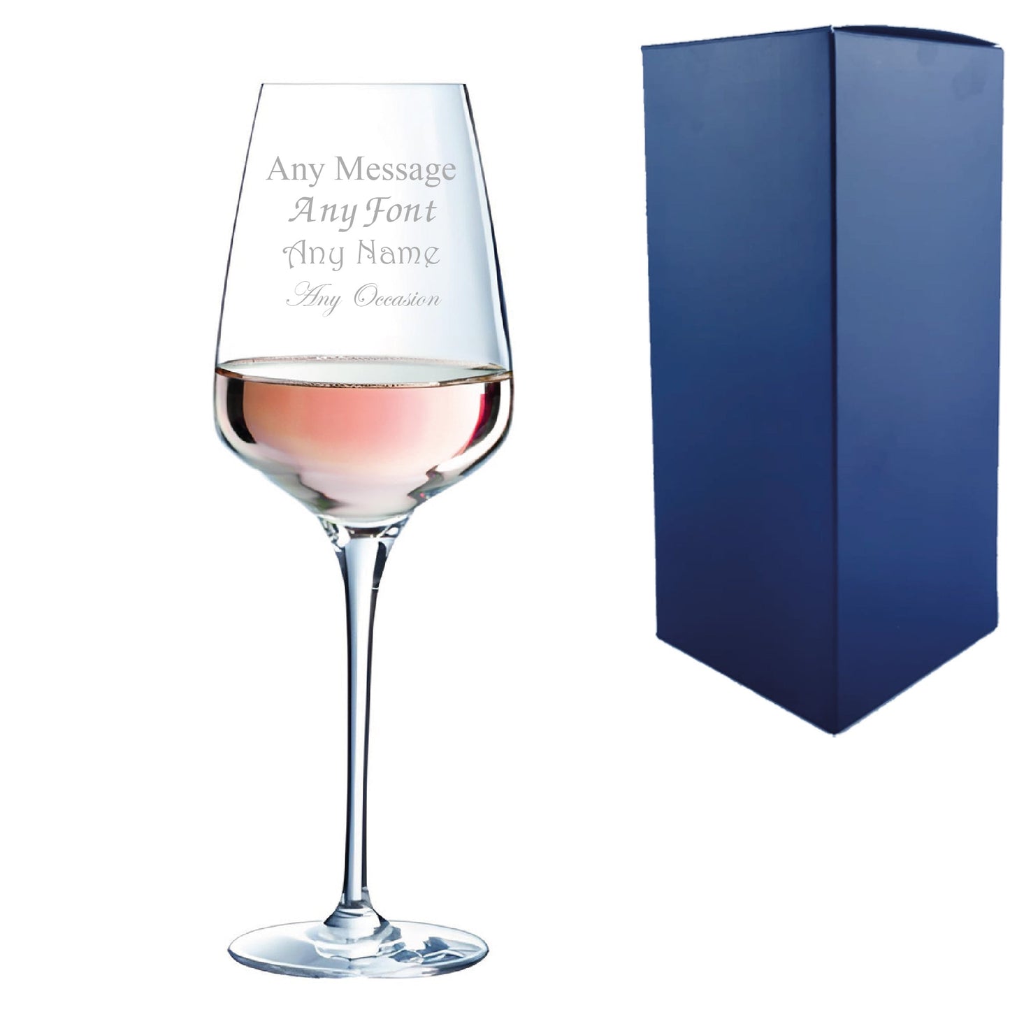 Personalised Engraved Crystal Red Wine Glasses Gift Boxed for Wedding Birthday & Christmas