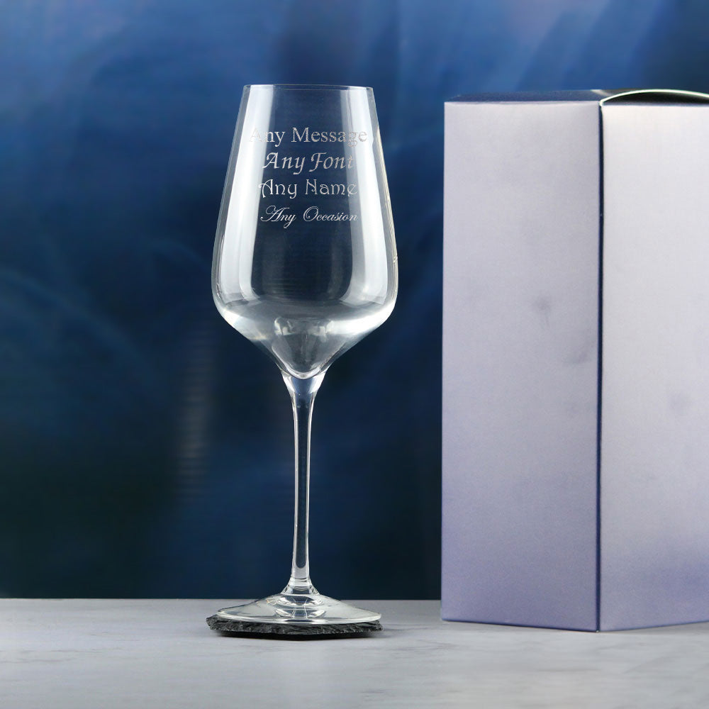 Personalised Engraved Crystal Red Wine Glasses Gift Boxed for Wedding Birthday & Christmas