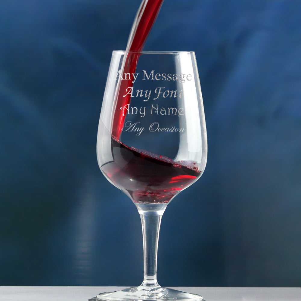 Personalised Engraved Crystal Red Wine Glasses Gift Boxed for Wedding Birthday & Christmas