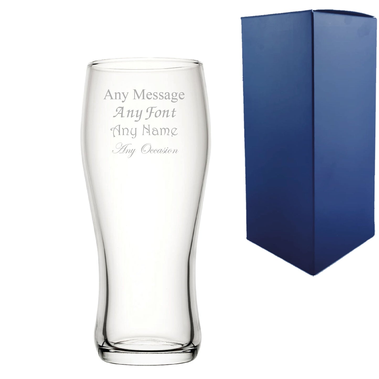 Engraved Beer Glasses and Tankards with Personalised Reverse Message and Design