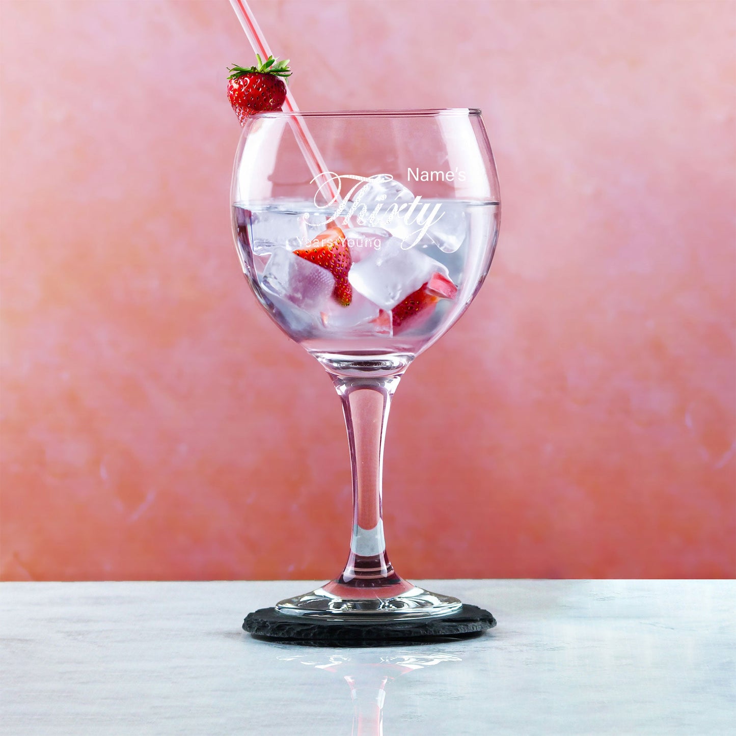 Engraved 30th Birthday Cubata Gin Glass, Years Young Curly Font
