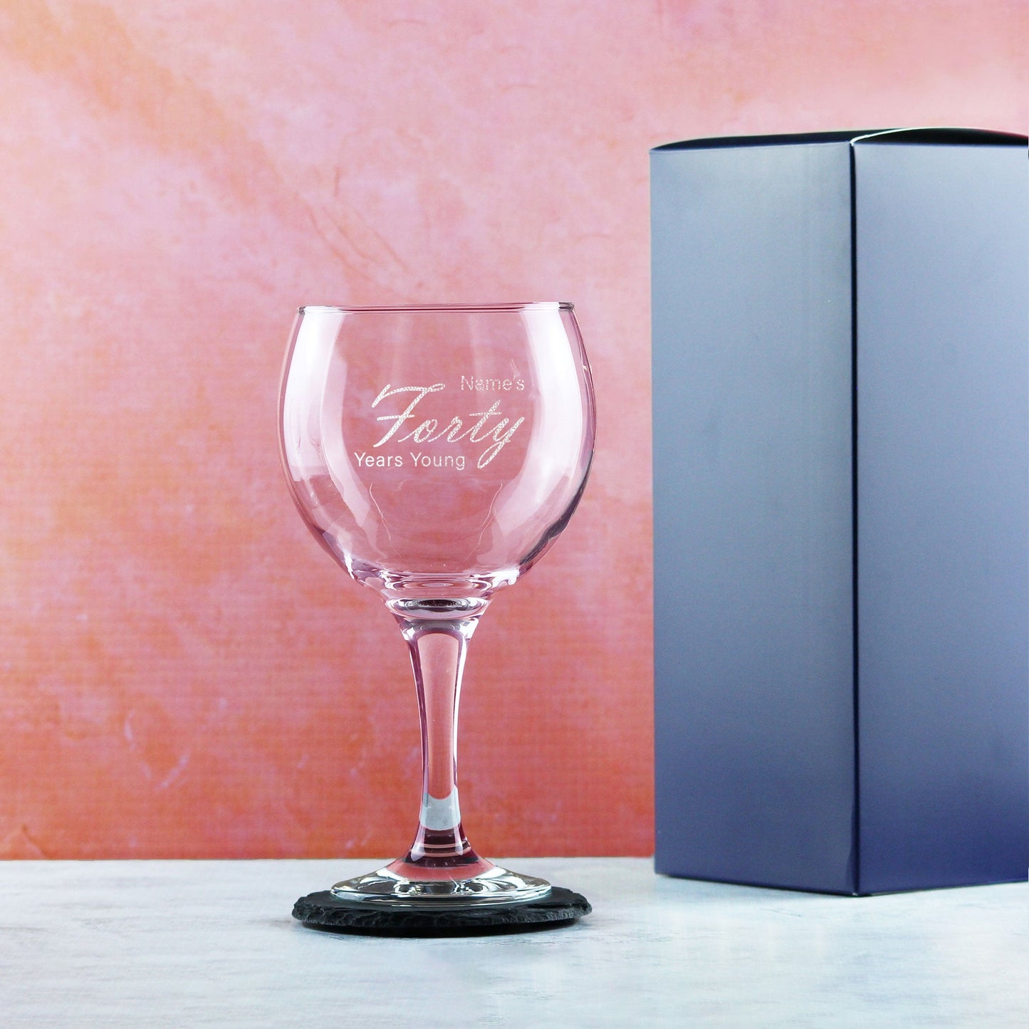 Engraved 40th Birthday Cubata Gin Glass, Years Young Handwritten