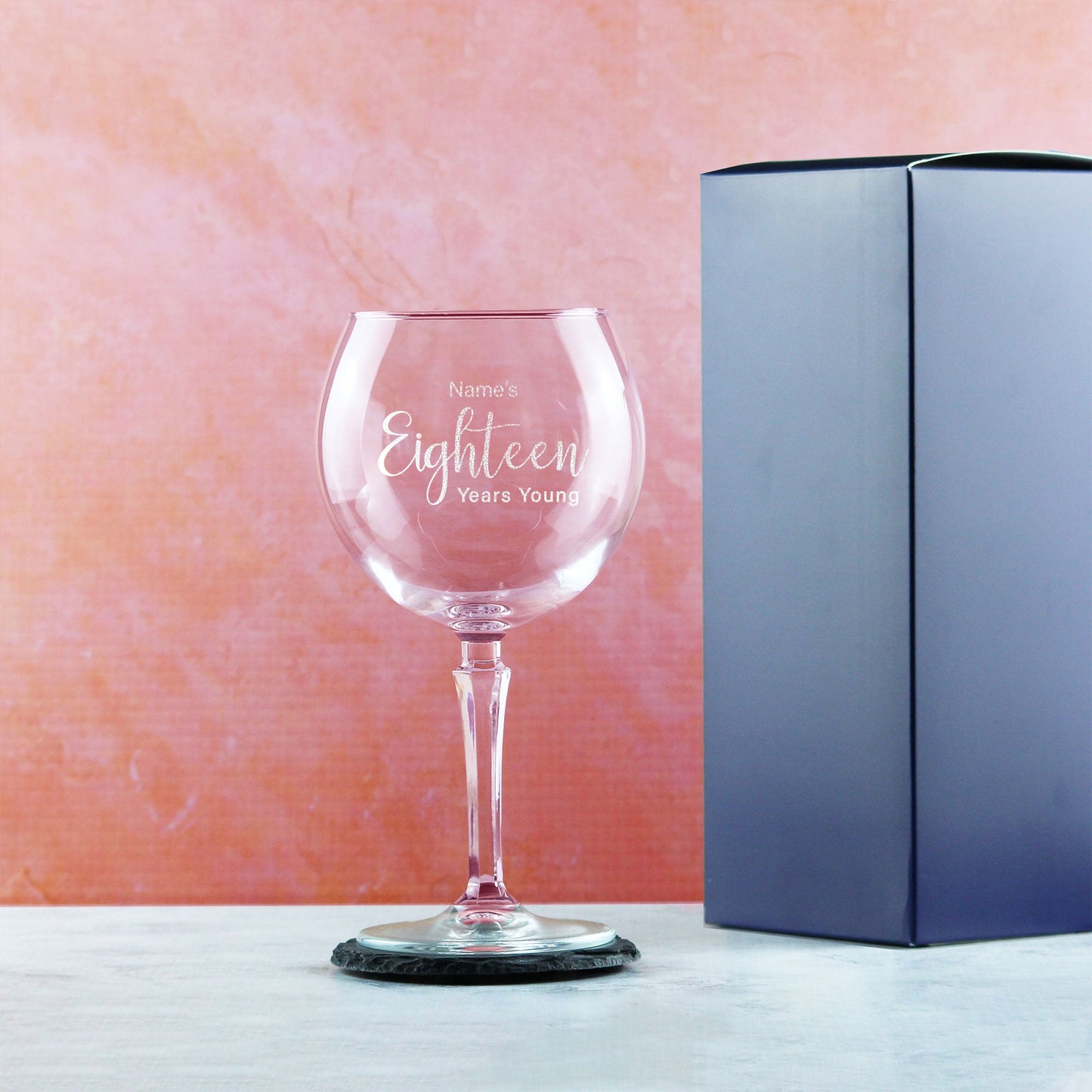 Engraved 18th Birthday Hudson Gin Glass, Years Young Delicate Font