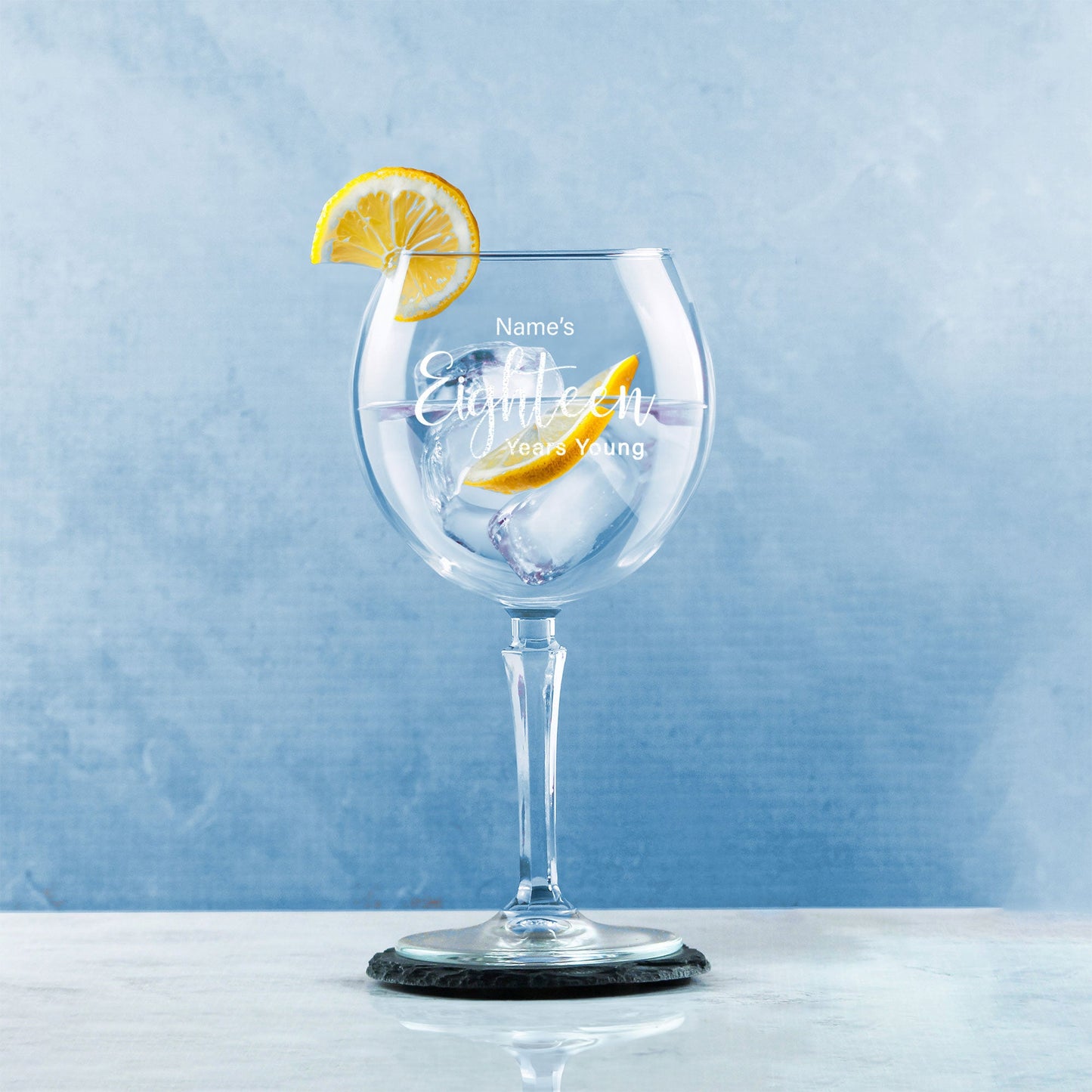Engraved 18th Birthday Hudson Gin Glass, Years Young Delicate Font