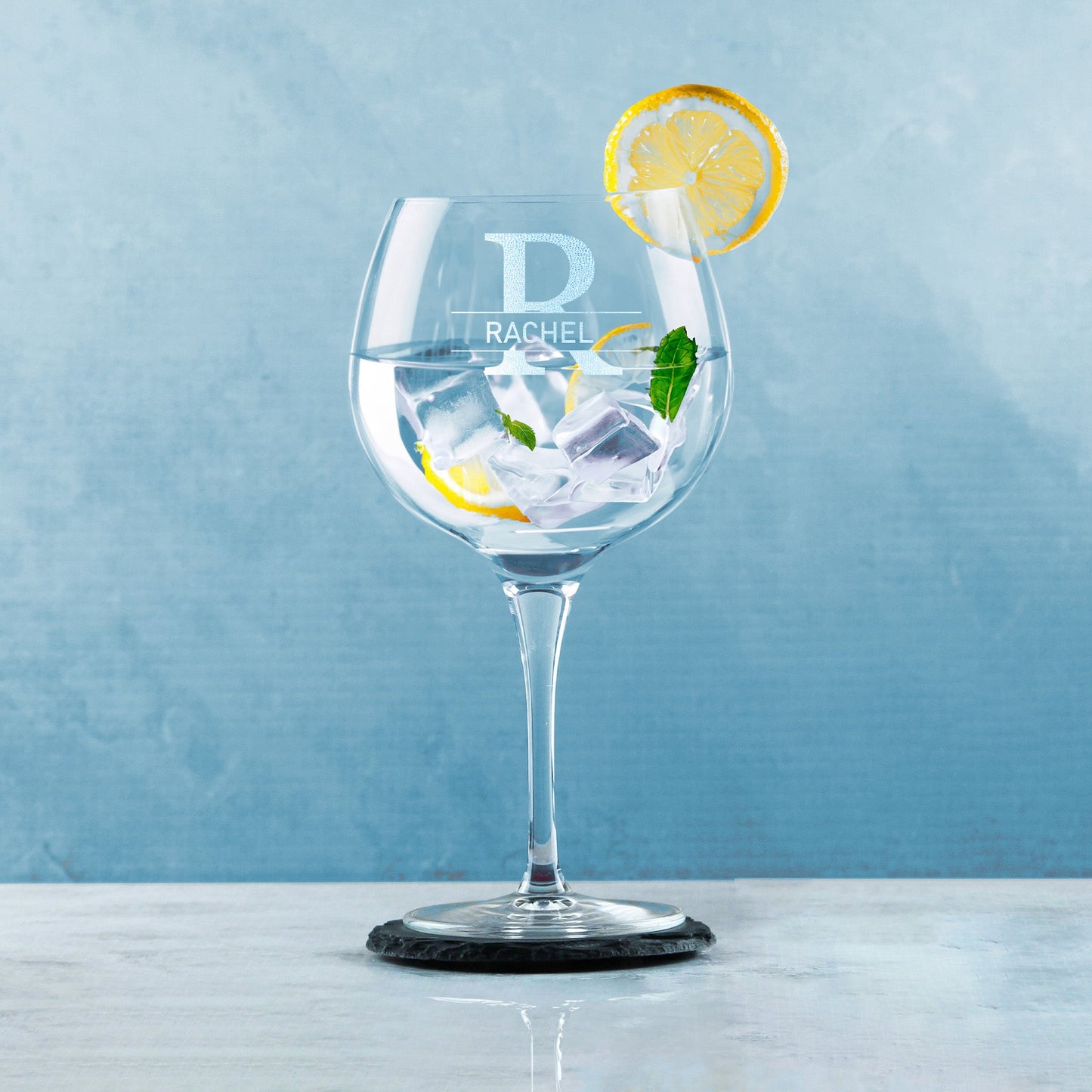 Engraved Primeur Gin Glass, Initial and Name, 680ml, Classic Font