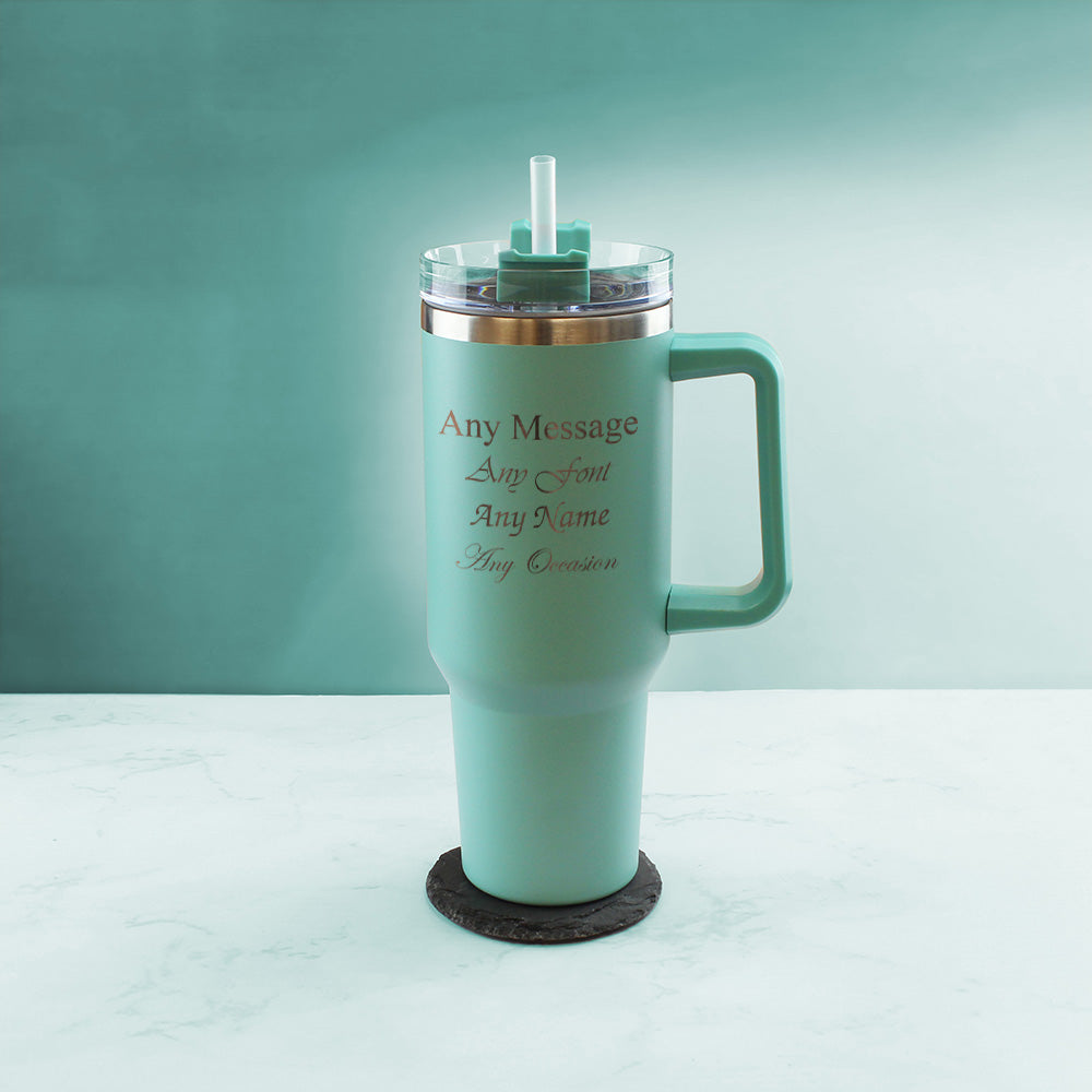 Engraved Extra Large Teal Travel Cup 40oz/1135ml, Any Message