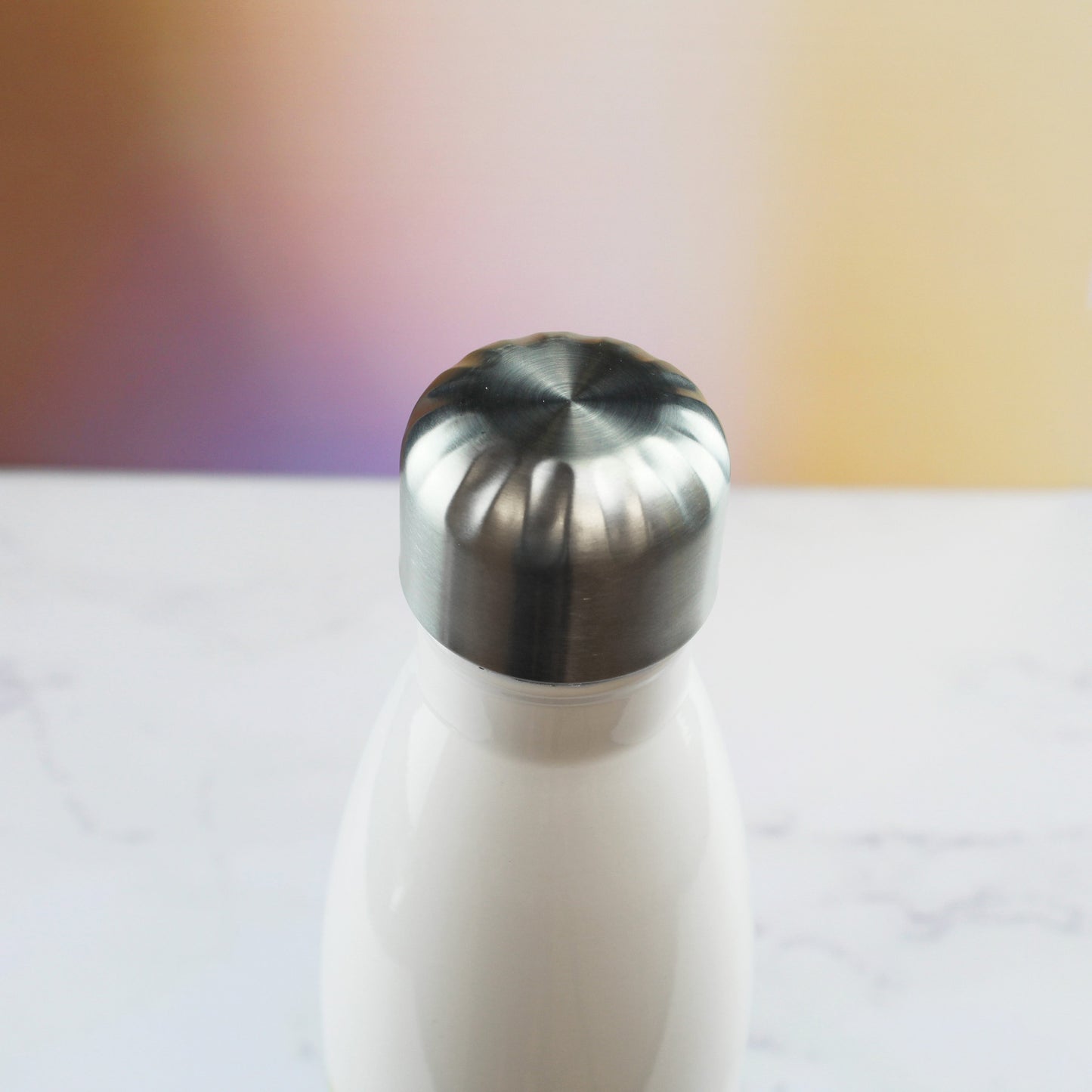 Printed White Thermal Bottle, Any Message, Stainless Steel 350ml/12.3oz