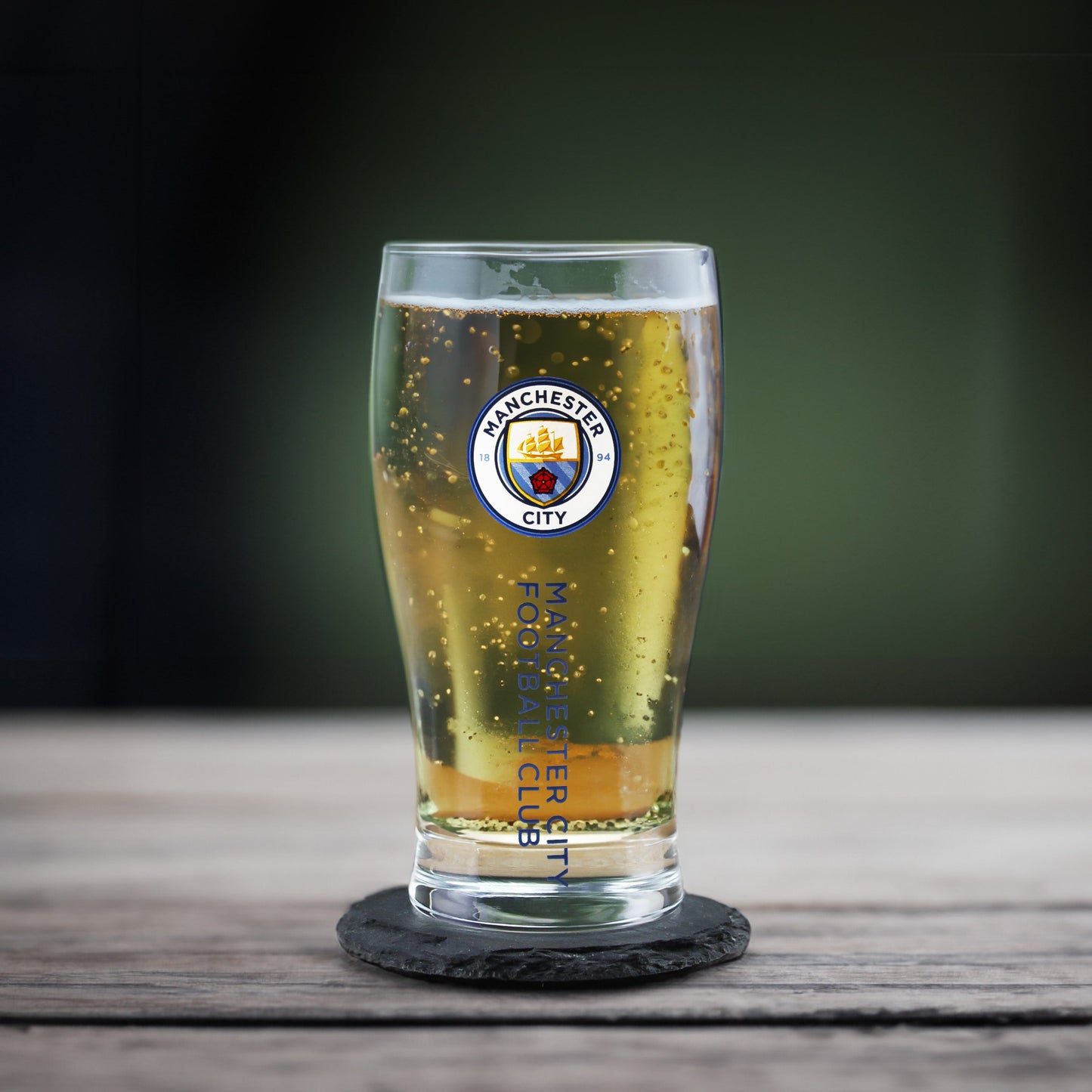 Engraved Manchester City 20oz Tulip Pint Glass, Gift Boxed