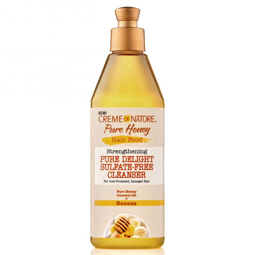 Creme of Nature Pure Honey Hair Food Pure Delight Sulfate-Free Cleanser 12 oz / 355 ml - For Damaged, Dry & Over-Processed Hair