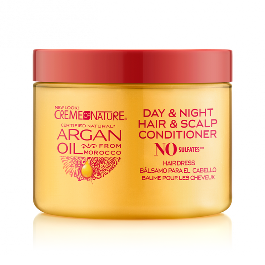 Creme of Nature Argan Oil Day & Night Hair & Scalp Conditioner 4.5 oz / 139 ml - For Dry Hair & Scalp Hydration & Shine