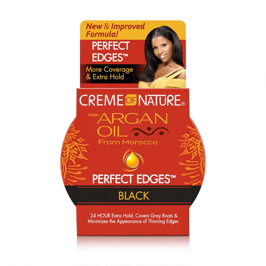 Creme of Nature Perfect Edges Black 2 oz / 67 ml - For Sleek Edges, Gray Coverage & Hold