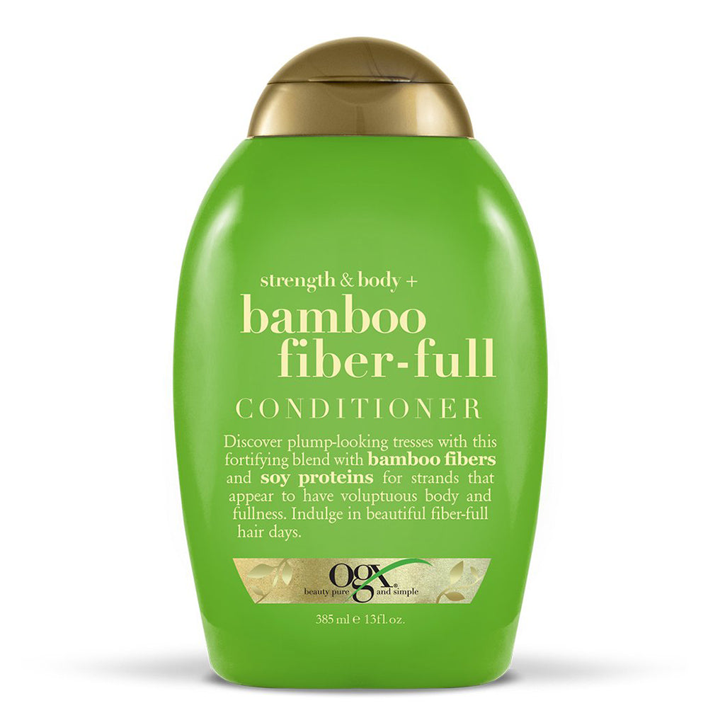 OGX Strength & Body+ Bamboo Fiber-Full Conditioner for Volumising & Strengthening Fine, Weak Hair 13 fl oz