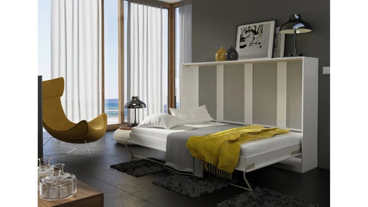 Horizontal Folding Wall Bed – Double 140cm | Space Saving Pull Down Bed with Spring-Assisted Mechanism & Safety Lock
