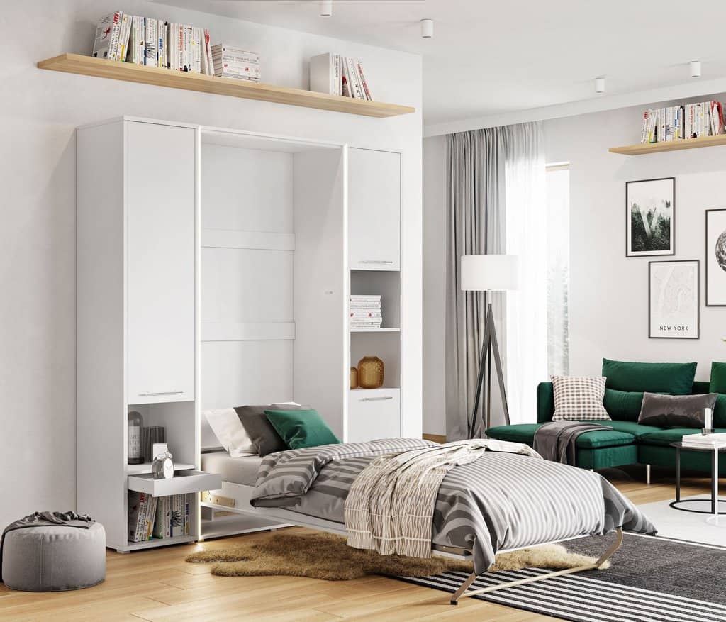 Vertical Folding Wall Bed – Single 90cm | Space Saving Pull Down Bed with Spring-Assisted Mechanism & Safety Lock