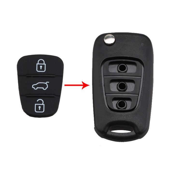Replacement 3 Buttons Silicone Pad for Hyundai / Kia Car Key Shell, without Battery, For Hyundai / Kia 3 Buttons