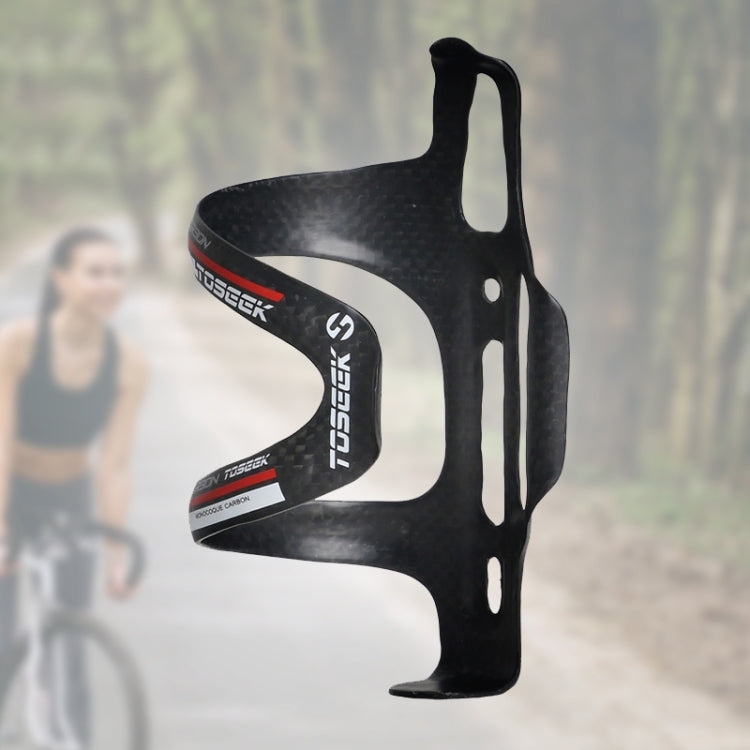 TOSEEK Matte Full Carbon Fiber Road Bicycle Water Bottle Holder (Grey)