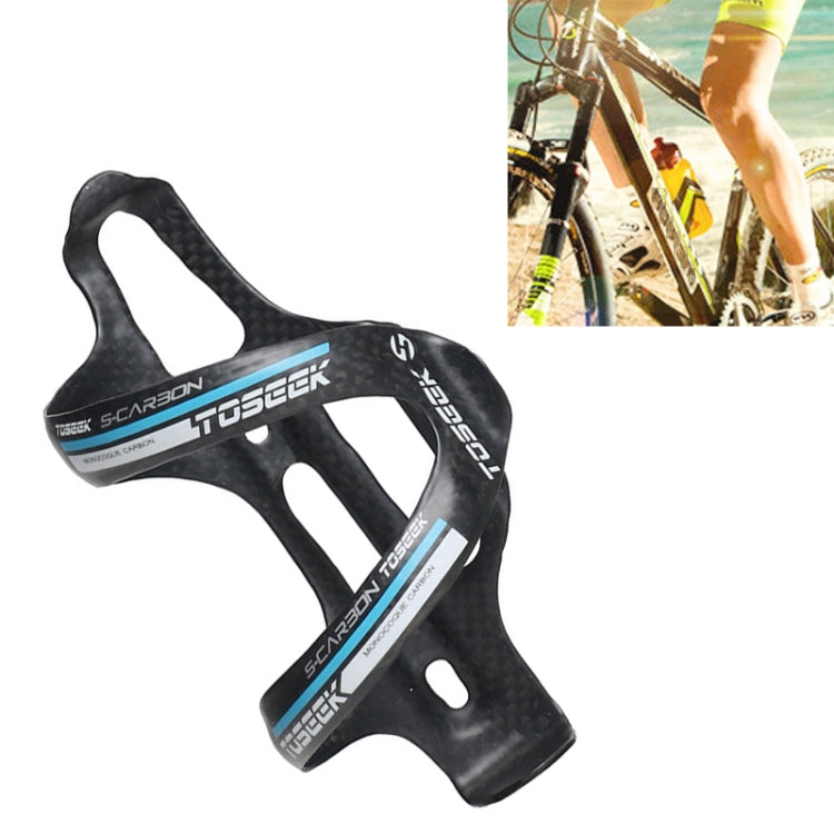 TOSEEK Matte Full Carbon Fiber Road Bicycle Water Bottle Holder (Blue)