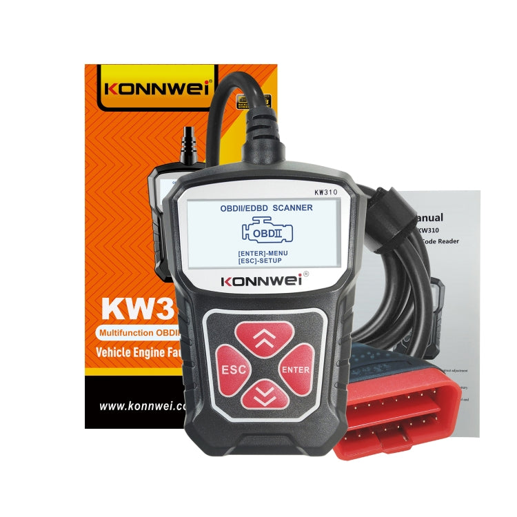 KONNWEI KW310 OBD Car Fault Detector Code Reader ELM327 OBD2 Scanner Diagnostic Tool(Black)