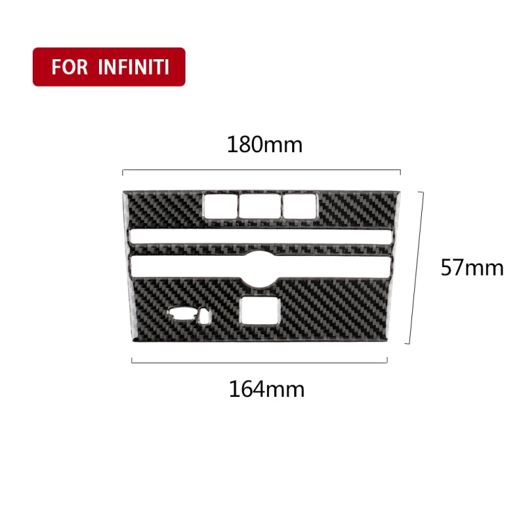 Car Carbon Fiber CD  Console Panel Decorative Sticker for Infiniti Q50 / Q60 2014-2020, CD Console Panel  (B)
