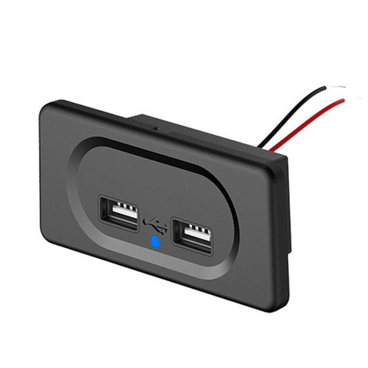 4.8A Short Cable RV Bus Modified Car Charger Dual USB Charger, 4.8A