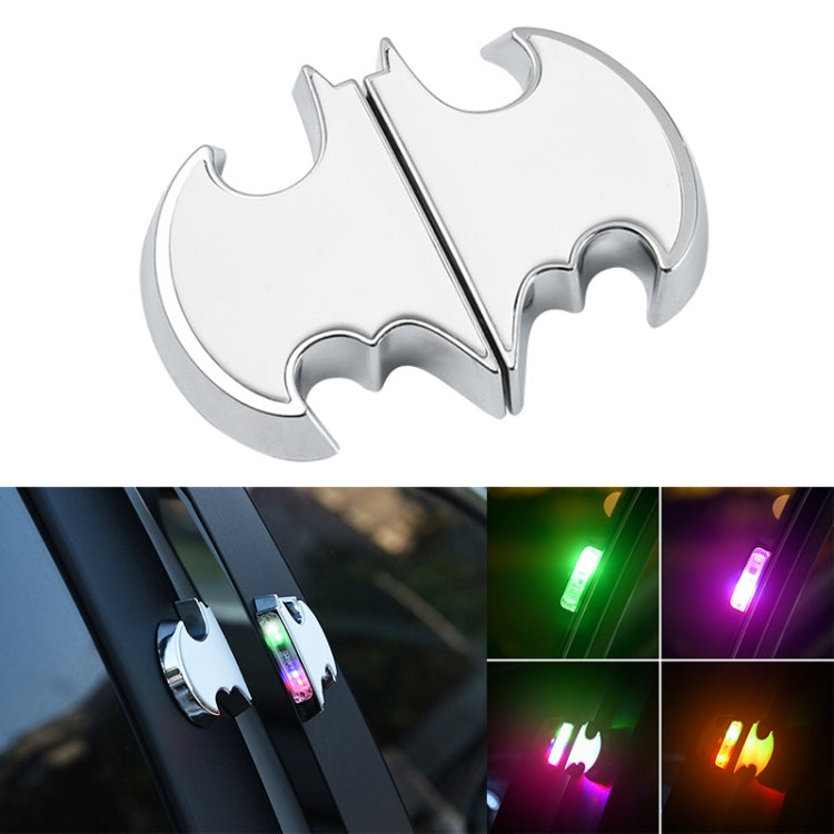 2 PCS Car LED Door Warning Lights Anti-collision Door Opening Lamp Flashing Lights, Door Warning Lights (Silver)
