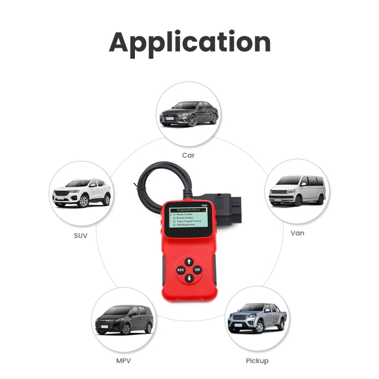 V309 Car Portable OBD2 Scanner Car Diagnostic Tool OBD 2 Automotive Scanner OBD Code Reader, V309