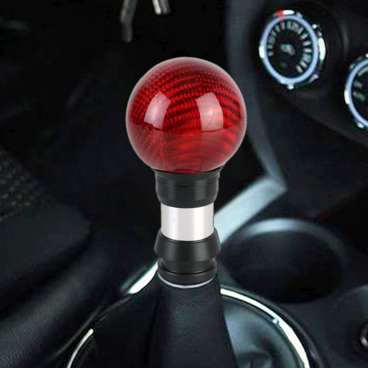 Universal Car Pressable Telescopic Carbon Fiber Gear Head Gear Shift Knob, Length: 9.5cm