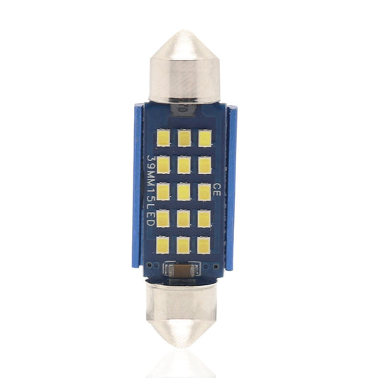 2pcs 39mm DC12-24V / 1W / 6000K / 60LM 15LEDs SMD Car Reading Lamp Dome Light, 39mm