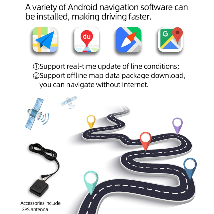 D110 Car Android Navigation Machine Support Mobile Phone Interconnection / Steering Wheel Control, 2GB+64GB, D110 10.1-Inch