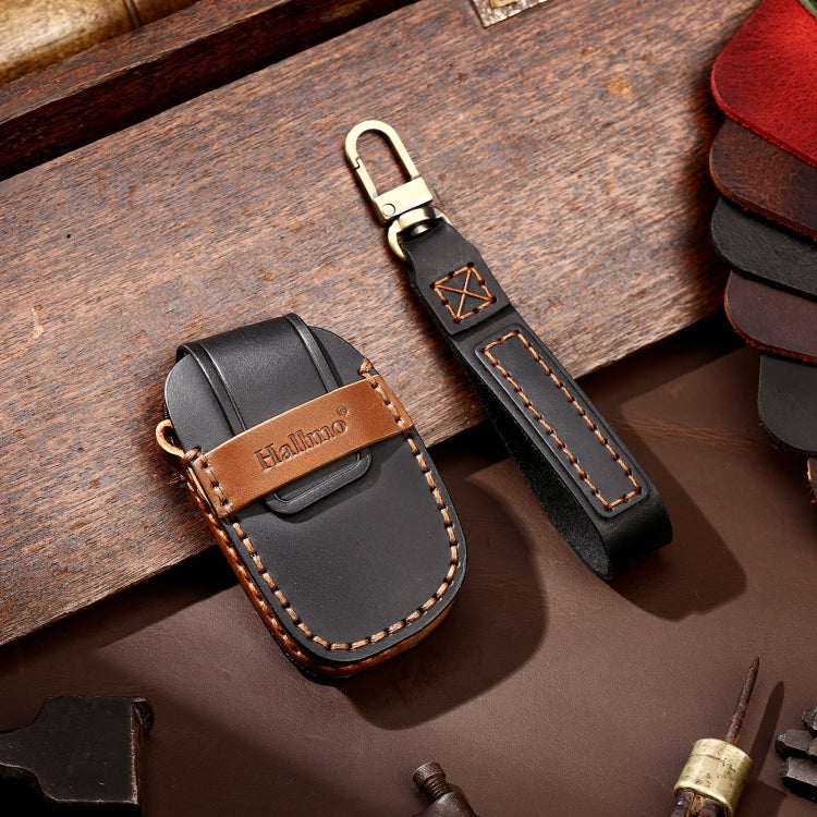 Hallmo Car Cowhide Leather Key Protective Cover Key Case for Hyundai IX35 B Style, For Hyundai IX35 B Style